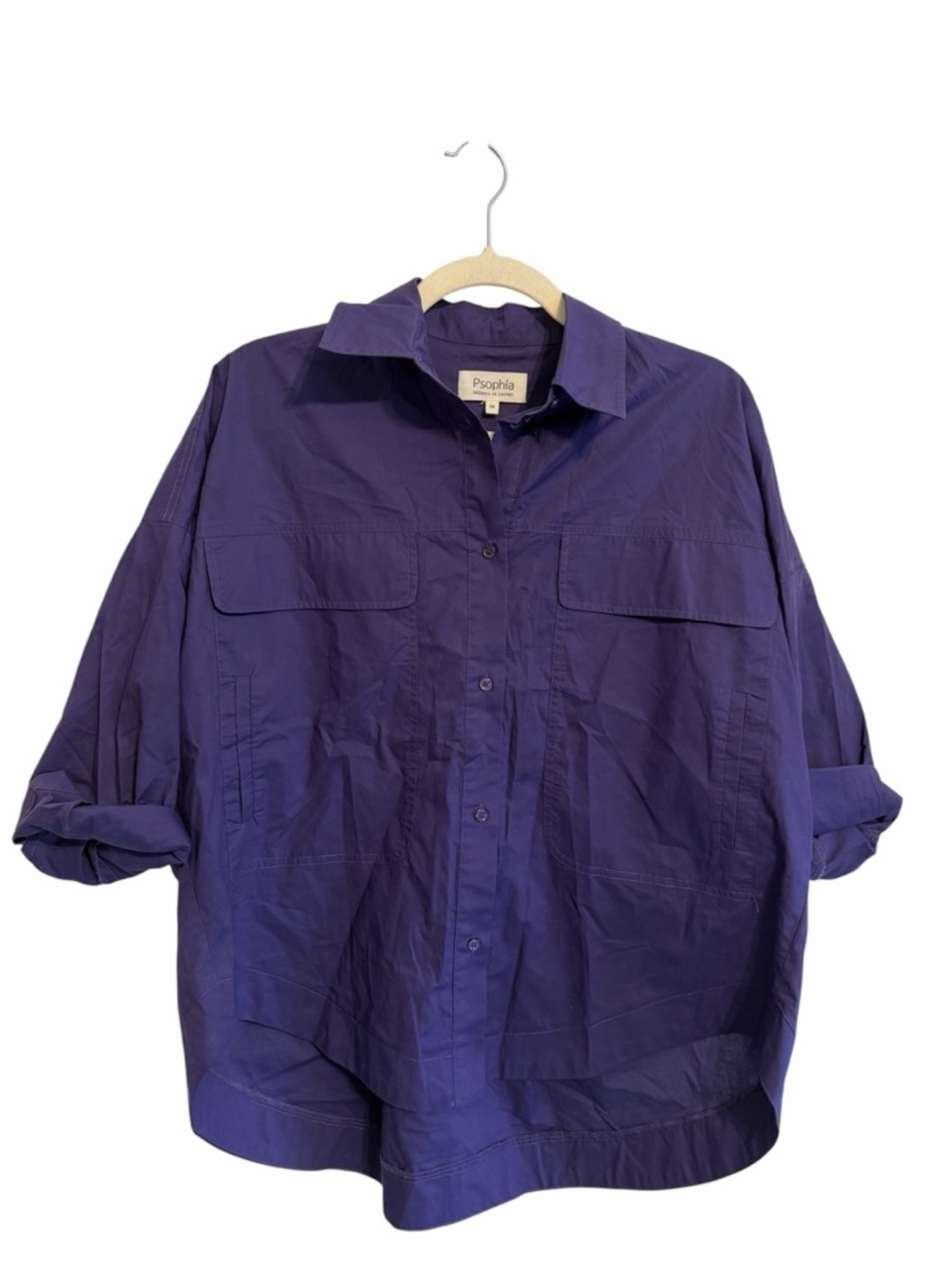 Psophia Oversized Poplin Utility Shirt Size M